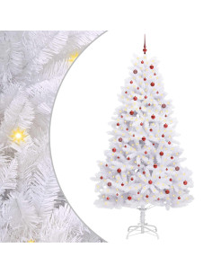 Albero di Natale Artificiale con Rami Pieghevoli Bianco 270 cm 2