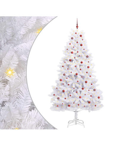 Albero di Natale Artificiale con Rami Pieghevoli Bianco 270 cm