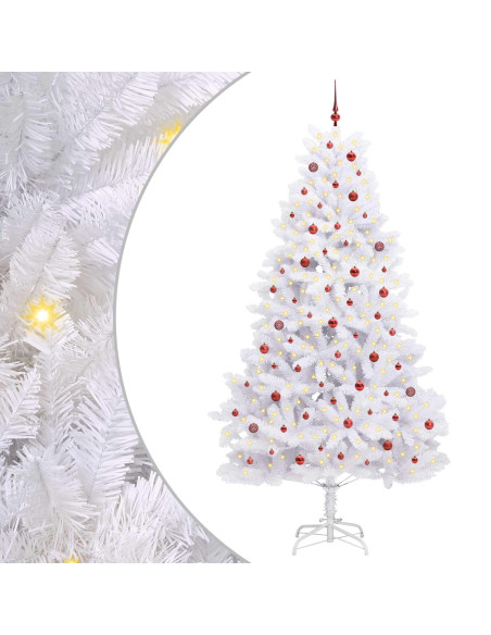 Albero di Natale Artificiale con Rami Pieghevoli Bianco 270 cm
