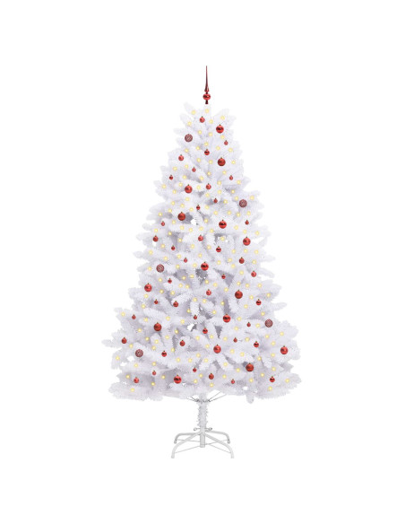 Albero di Natale Artificiale con Rami Pieghevoli Bianco 270 cm