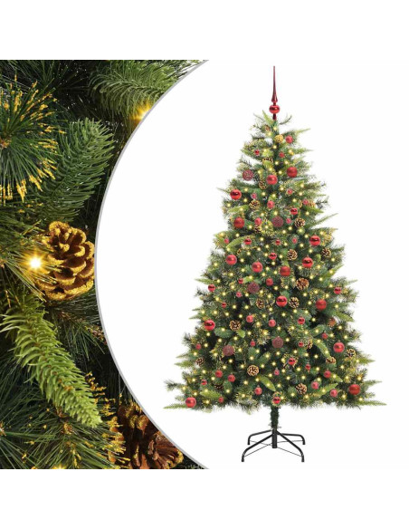 Albero di Natale artificiale pieghevole con coni Verde 180 cm