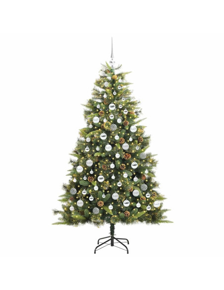 Albero di Natale artificiale pieghevole con coni Verde 180 cm