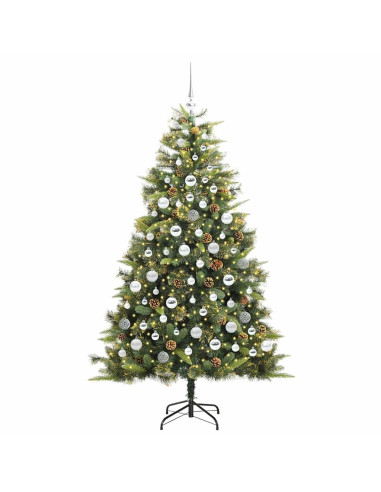 Albero di Natale artificiale pieghevole con coni Verde 180 cm