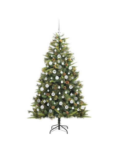 Albero di Natale artificiale pieghevole con coni Verde 180 cm
