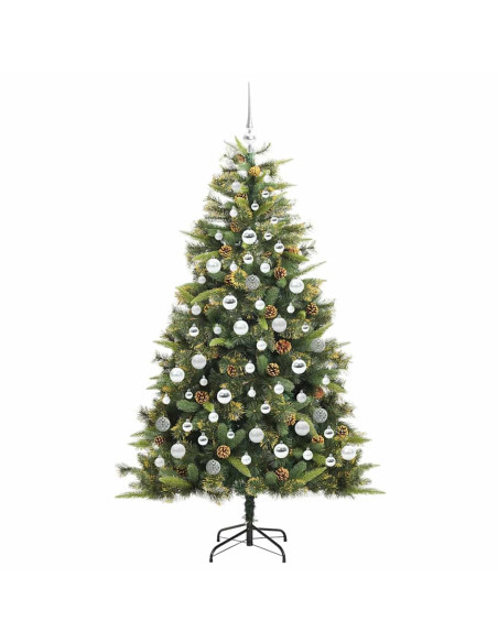 Albero di Natale artificiale pieghevole con coni Verde 180 cm