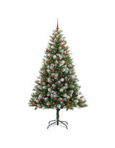 Albero di Natale artificiale a cerniera con neve fioccata 2