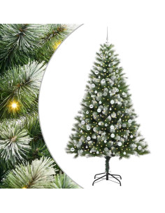 Albero di Natale artificiale a cerniera con neve fioccata 2