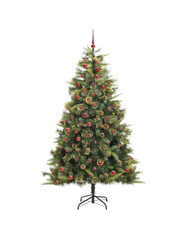 Albero di Natale artificiale pieghevole con coni Verde 210 cm