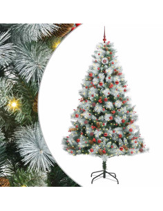 Albero di Natale artificiale Verde e bianco 240 cm 2
