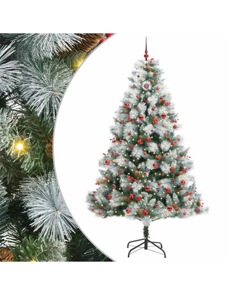 Albero di Natale artificiale Verde e bianco 240 cm