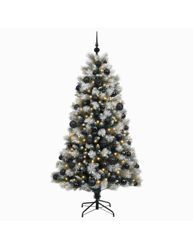 Albero di Natale artificiale con rami snodati e palline 240 cm