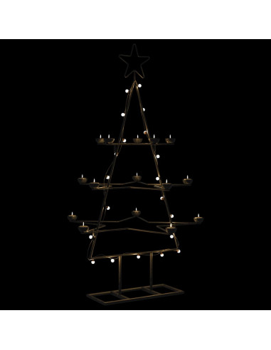 Albero di Natale Decorativo in Metallo Nero 105 cm
