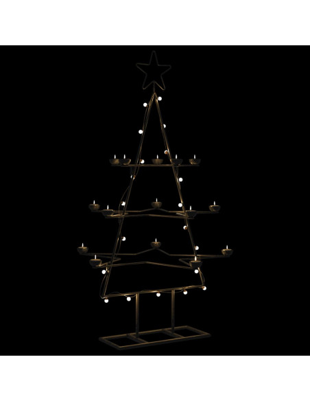 Albero di Natale Decorativo in Metallo Nero 105 cm
