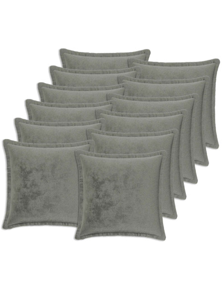 Federa 12 pz HOUTEN Grigio Scuro 45 x 45 cm Flanella