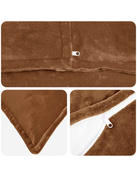 Federa 2 pz HOUTEN Marrone Chiaro 45 x 45 cm Flanella
