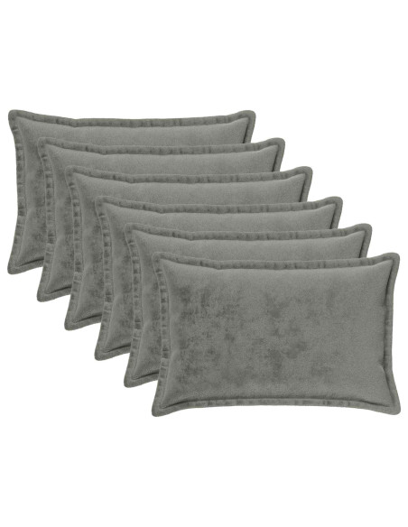 Federa 6 pz HOUTEN Grigio Scuro 50 x 70 cm Flanella