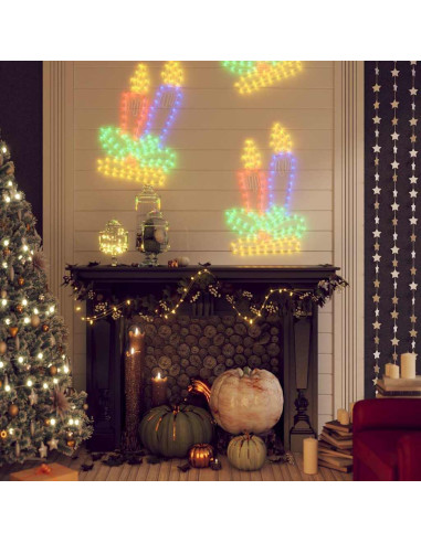 Figura Natalizia Candele con 144 LED 70x42 cm