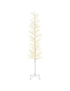 Albero di Natale a betulla Bianco 47 x 240 cm Acciaio 675 LED