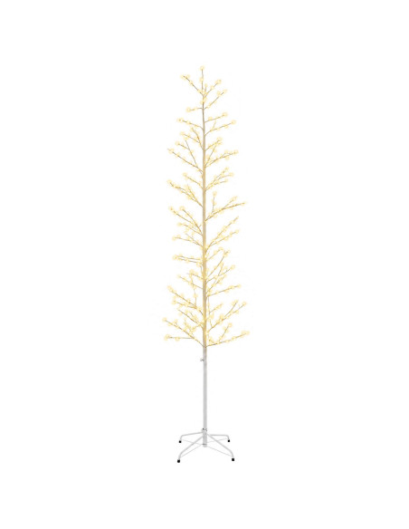 Albero di Natale a betulla Bianco 47 x 240 cm Acciaio 675 LED