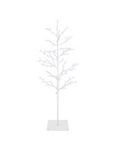 Albero di Natale a betulla Bianco 120 cm Acciaio 279 LED 2
