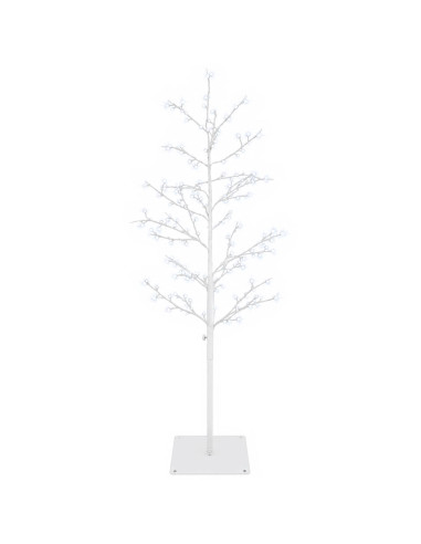 Albero di Natale a betulla Bianco 120 cm Acciaio 279 LED
