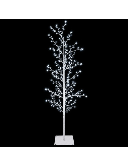 Albero di Natale a betulla Bianco 150 cm Acciaio 360 LED
