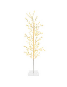 Albero di Natale a betulla Bianco 150 cm Acciaio 360 LED 2