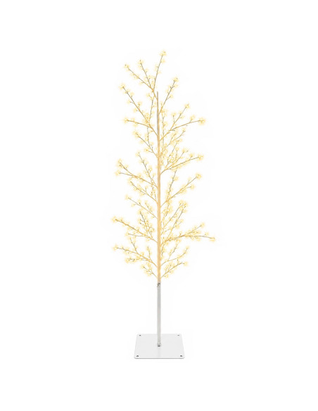 Albero di Natale a betulla Bianco 150 cm Acciaio 360 LED