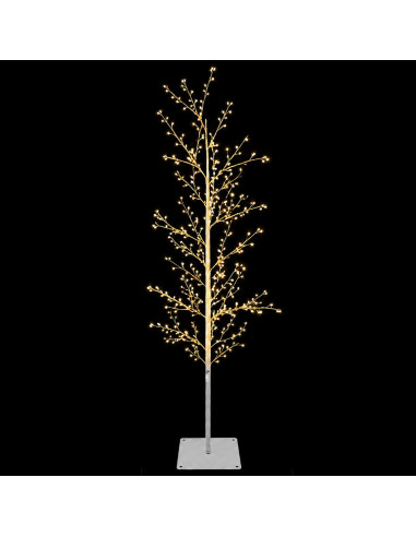 Albero di Natale a betulla Bianco 150 cm Acciaio 360 LED