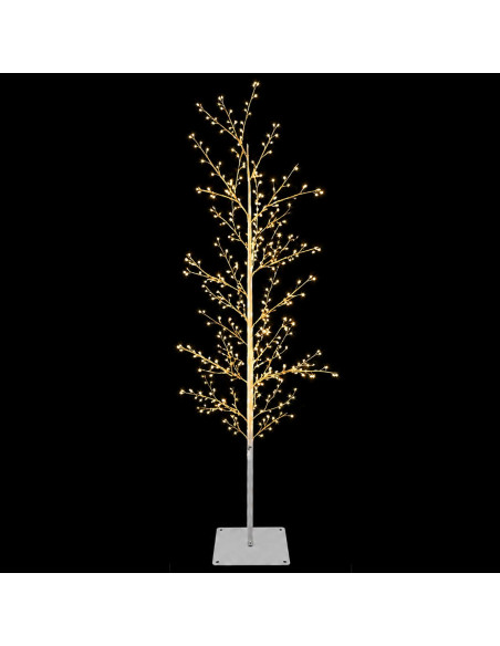 Albero di Natale a betulla Bianco 150 cm Acciaio 360 LED