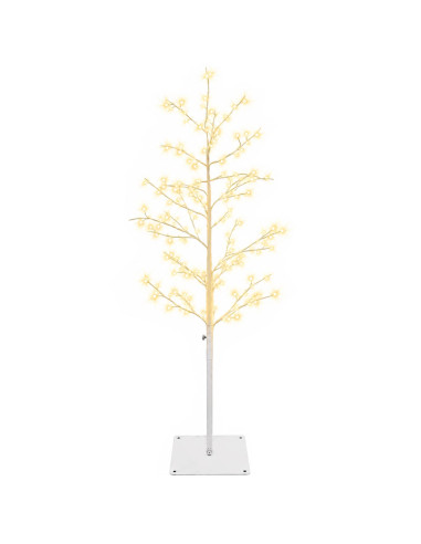 Albero di Natale a betulla Bianco 18 x 18 x 120 cm Acciaio
