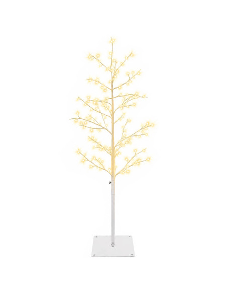 Albero di Natale a betulla Bianco 18 x 18 x 120 cm Acciaio