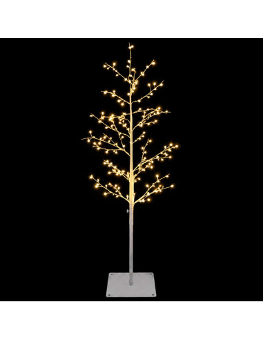 Albero di Natale a betulla Bianco 18 x 18 x 120 cm Acciaio