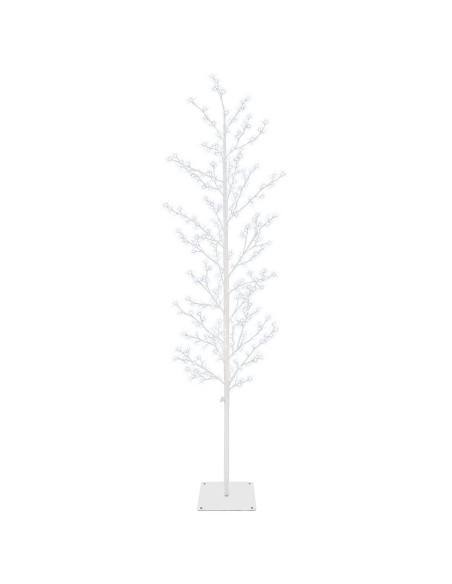 Albero di Natale a betulla Bianco 20 x 20 x 180 cm Acciaio