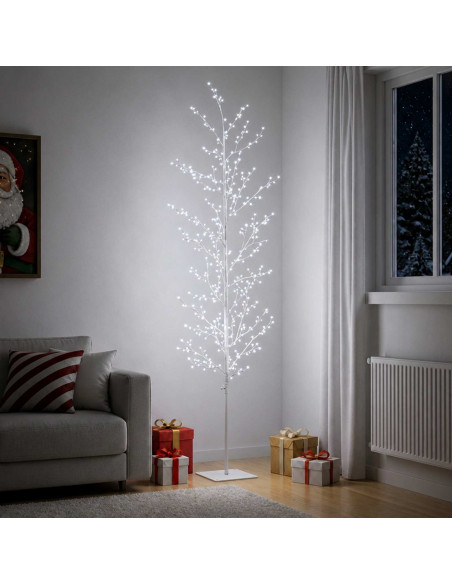 Albero di Natale a betulla Bianco 20 x 20 x 180 cm Acciaio