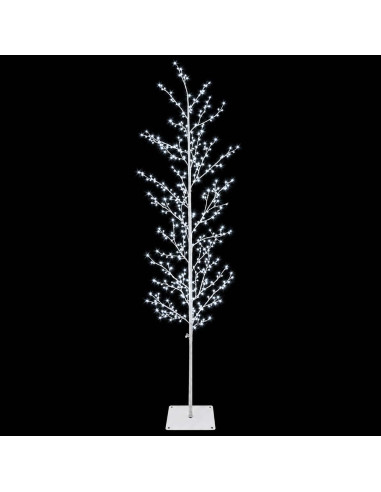 Albero di Natale a betulla Bianco 20 x 20 x 180 cm Acciaio