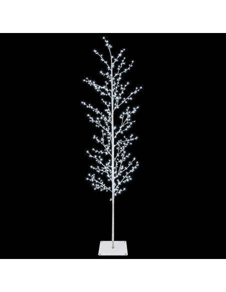 Albero di Natale a betulla Bianco 20 x 20 x 180 cm Acciaio