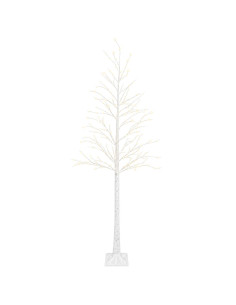 Albero di Natale a betulla Bianco 25 x 25 x 240 cm Plastica 2