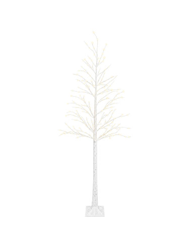 Albero di Natale a betulla Bianco 25 x 25 x 240 cm Plastica