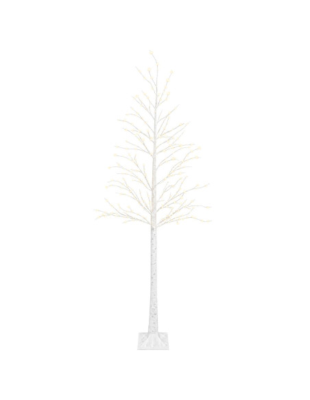 Albero di Natale a betulla Bianco 25 x 25 x 240 cm Plastica
