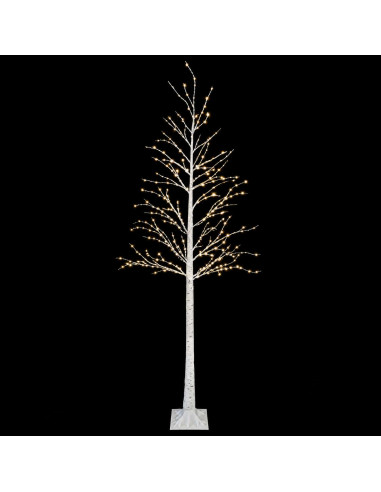 Albero di Natale a betulla Bianco 25 x 25 x 240 cm Plastica
