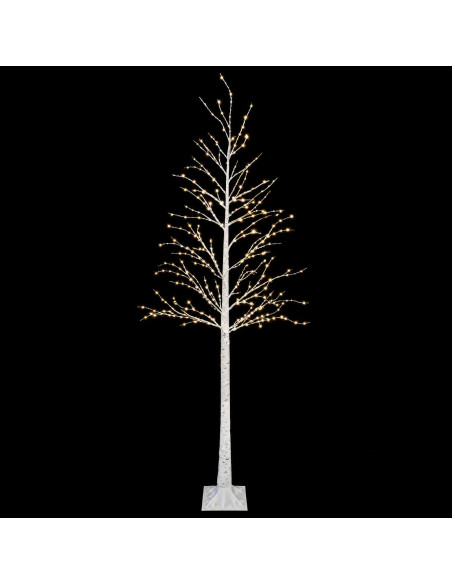 Albero di Natale a betulla Bianco 25 x 25 x 240 cm Plastica