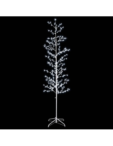 Albero di Natale a betulla Bianco 47 x 210 cm Acciaio 567 LED