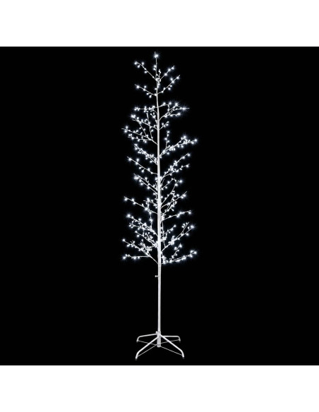 Albero di Natale a betulla Bianco 47 x 210 cm Acciaio 567 LED