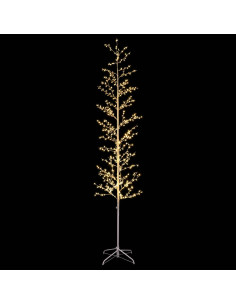 Albero di Natale a betulla Bianco 47 x 240 cm Acciaio 675 LED 2