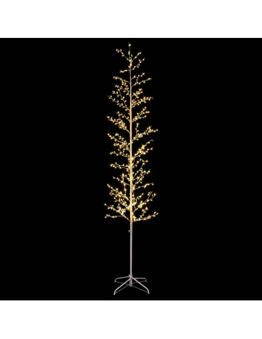 Albero di Natale a betulla Bianco 47 x 240 cm Acciaio 675 LED