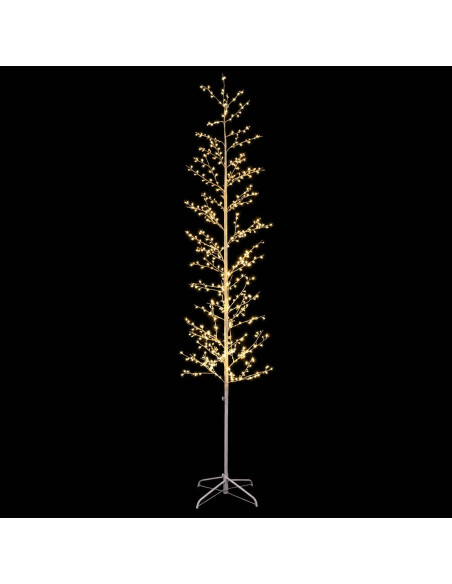 Albero di Natale a betulla Bianco 47 x 240 cm Acciaio 675 LED