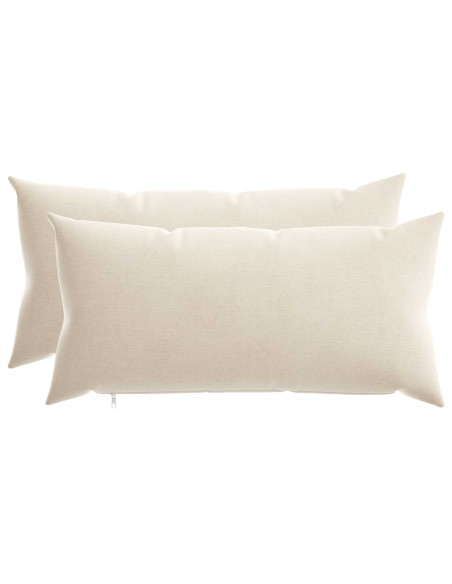 Federa 2 pz HEERLEN Crema 40 x 80 cm Tessuto Chenille