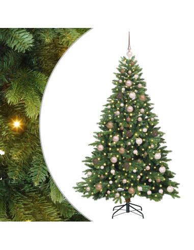 Albero di Natale artificiale con 300 LED Verde 180 cm PE e PVC