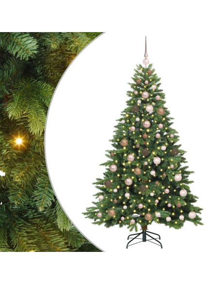 Albero di Natale artificiale con 300 LED Verde 180 cm PE e PVC
